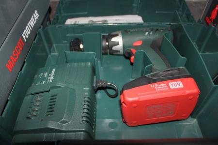 Aku screwdriver, Metabo 18 V with batteries and charger