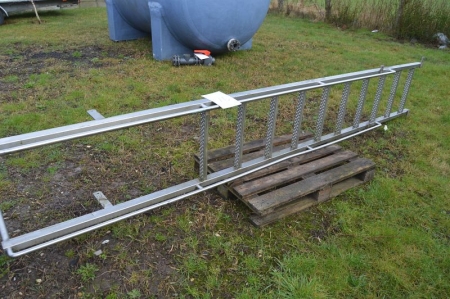Stainless steel staircase. Total length about 4 meters. Widths about 60 cm