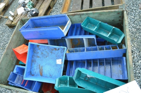 Pallet collar with empty assortment boxes, plastic, without content