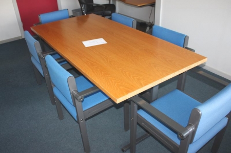 Mødebord + 6 stole