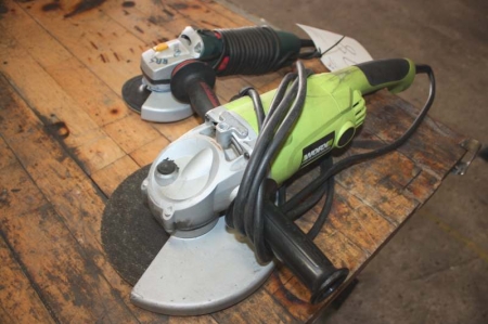 2 angle grinders: Metabo 125 and Worx Professional 230