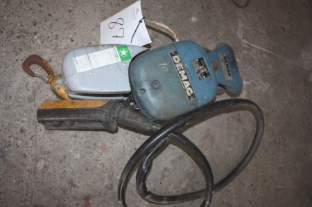 Electric chain hoist, Demag 500 kg with crane trolley