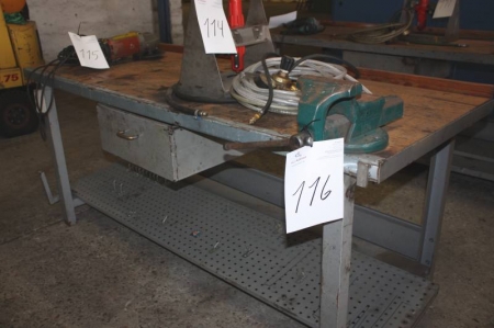 Vice bench with drawers and tool panel
