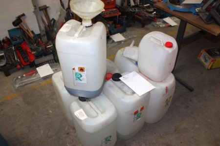 Various chemicals (cooler for welder, cellulose thinner, demineralized water and more)