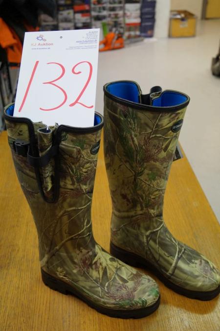 Le Chameau Vierzonord rubber boots in camo with neoprene. Str. 46