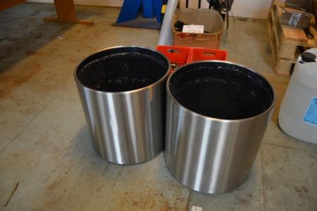 2 x plant covers on wheels, stainless