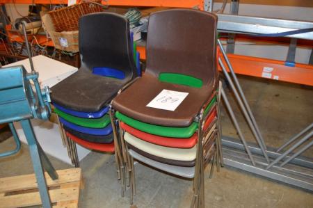 12 x plastic table chairs