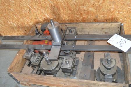 Pallet with various tools and gear motor