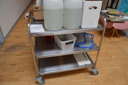 Tea trolley in stainless steel (without content)