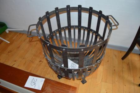 Firewood basket in wrought iron, large
