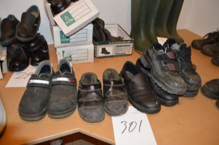 4 pairs of shoes + fibertæsko, used, Assorted