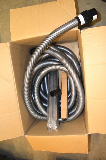 Box with suction hoses and poles and brush nozzle, unused