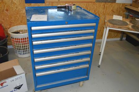 Tool drawer cabinet on wheels with drawers. BxHxD, ca. 72 x 98 x 57 cm. Sold without content