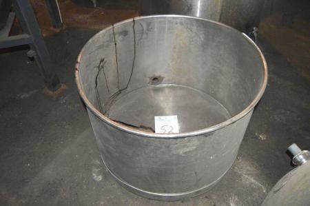 Stainless steel tank, acid-proof. Capacity approximately 400 liters
