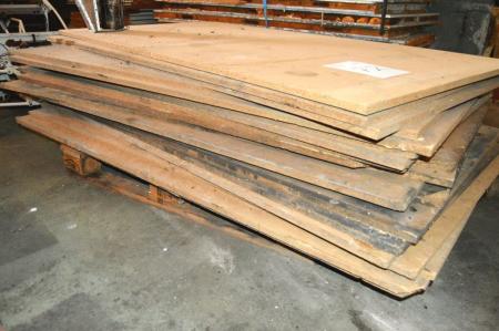 Pallet with plywood sheets of masonite, ca. 19 pcs.