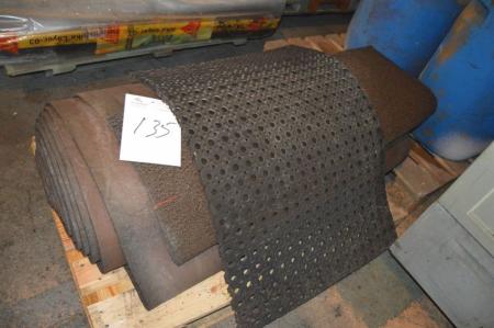 Pallet with nylon dirt blanket in roll + rubber mat