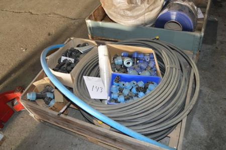 Pallet with various hoses etc