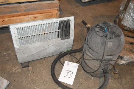 Industrial vacuum cleaner and heater