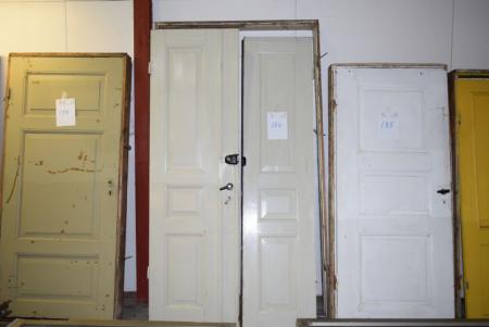 Dobbelt dør med karm B: 124 cm H: 225 cm ca. mål