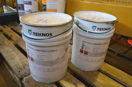 2 x 20 liter machine paint, Teknos, RAL 9010 (white), unused