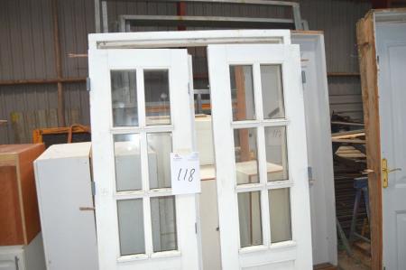 Patio door, double, frame dimensions approximately 108 x 194 cm
