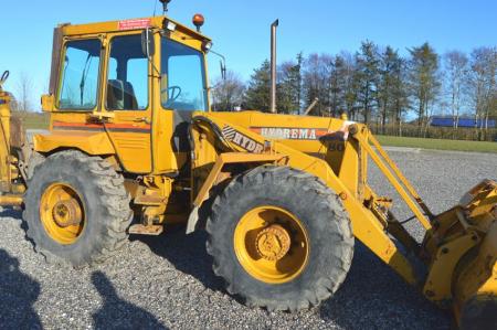 Articulated backhoe, Hydrema 805 F. Frame: 3487. Hours: 6899. Good tires. Quick Change and rear