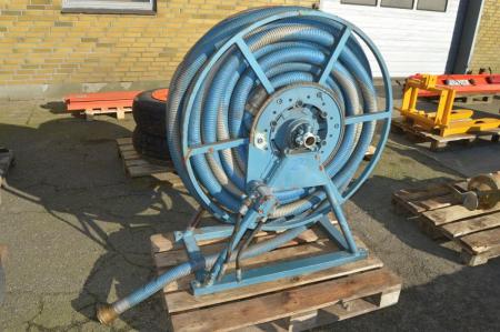 Hose reel, hydraulically driven oil motor pull. 2 "hose. Suitable for mounting on hose or suction