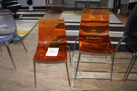2 pcs. chairs, ETC Bolia.com Design Roberto Foshica, orange plastic