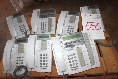 7 stk. telefoner, Ericsson og Aastra, med omstillingsfunktion