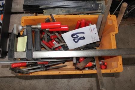 Box of assorted clamps