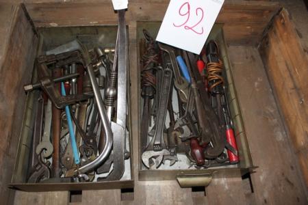 2 boxes of mixed hand tools
