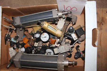 Box with air cylinders and solenoid valves, etc.