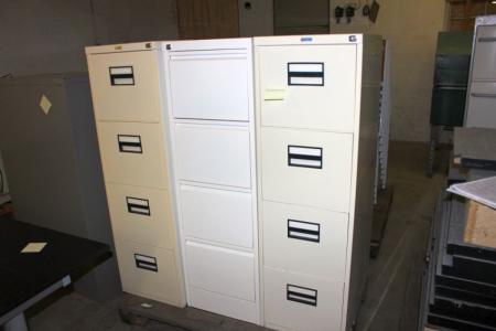 3 pieces. filing cabinets with 4 drawers including 1 locker with key