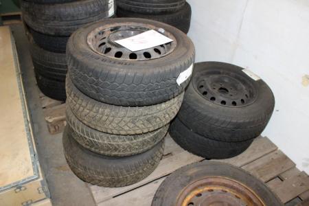 4 tires with rims 175/65 R14 4 hole + 2 winter tires 185 / 70R14 5 hole