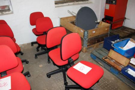 4 røde kontorstole