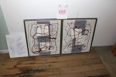 3 pieces. paintings