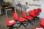 5 red office chairs