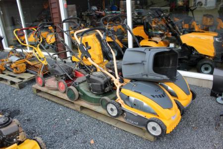 Pallet with 6 lawn mowers Texas, Kubota, Klippo, all condition unknown