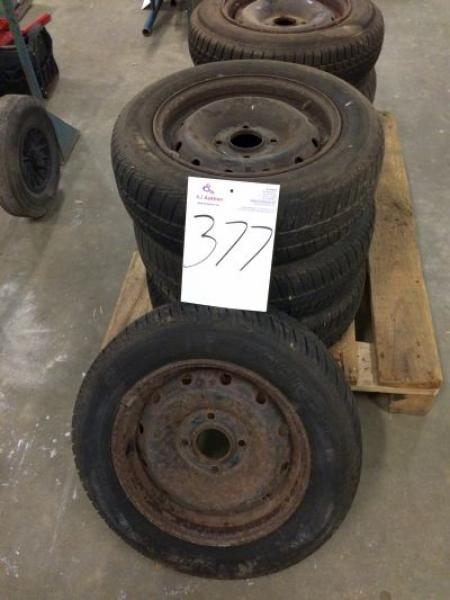 4 Stück Stahlräder mit Reifen 165 / 65-13 für bla Peugeot