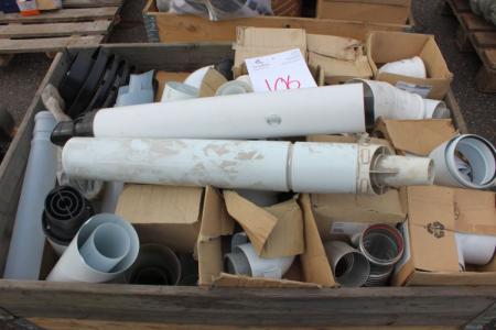 Pallet with various pipes for gas boilers, etc.