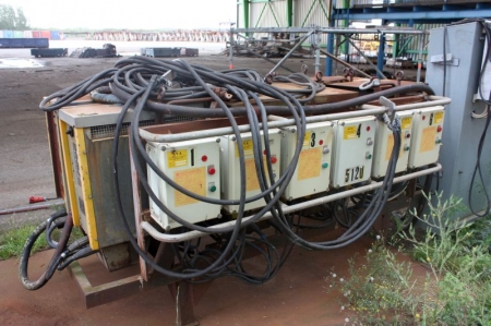 Svejsetransformator, 6 enheder. ESAB. 100-700 Amp. Strømkabler. (5993)