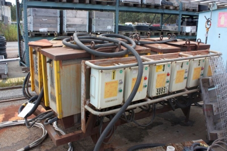Arc Welding Transformer. 6 stations. ESAB. 100-700 amp. Power cables (5995)