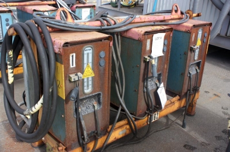 AGA  LOT: (3) WELDING RECTIFIERS, With Cables, In Steel Lifting Stillage