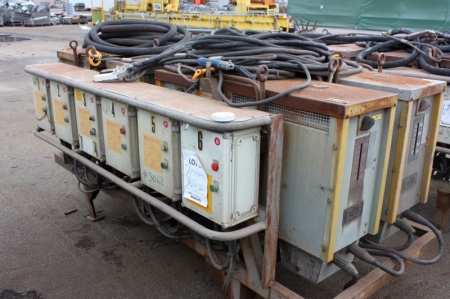 Svejsetransformator, 6 enheder, ESAB, 100-700 ampere. Strømkabler