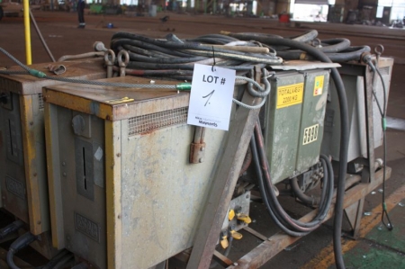 Arc Welding Tranformer, 6 stations. Esab. 100-700 Amp. Total weight: 2200 kg. (OSS no 5998)