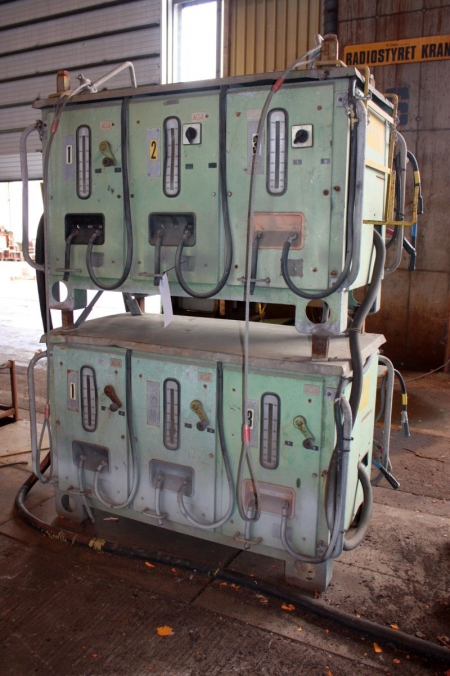 Arc Welding Transformer, 2 x 3 stations. AGA, 100-700 Amp. Total weight: 2200 kg. (9838/9581)