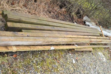 Lot beams: 4 pcs. about 100 x 100 x 4000 mm + 2. of approx 75 x 160 x 5000 mm