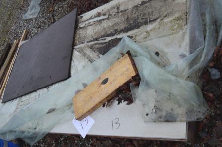 4 x asbestos plates, dimensions about 2.44 x 1.2 meters. Pallet not included