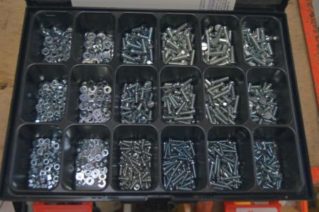 Assortments with machine screws, washers and nuts