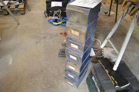 7 x assortment boxes, Berner including nylon dowels